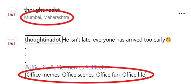 Instagram post with office related memes